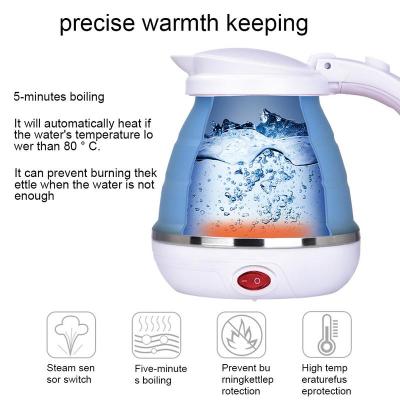 0.75L Kettle Electric Silicone Foldable 680W Portable Travel Camping Water Boiler Adjustable Home Voltage Electric Appliances