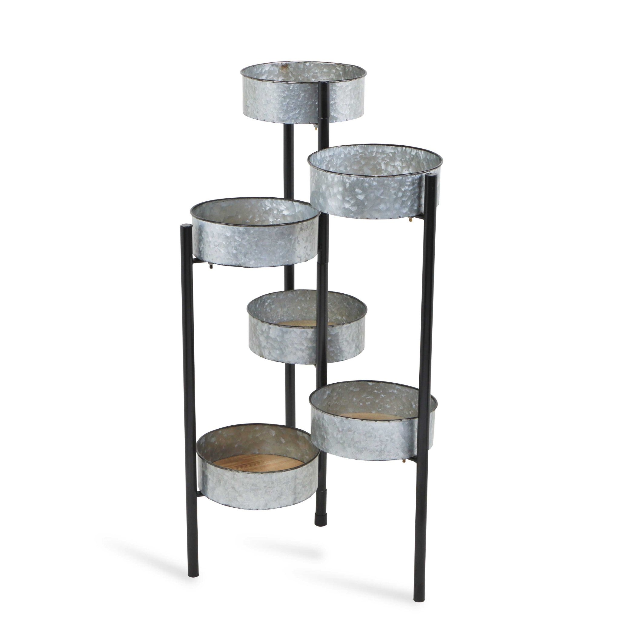 Modern Farmhouse 6 Tier Galvanized Metal Plant Stand - Minihomy