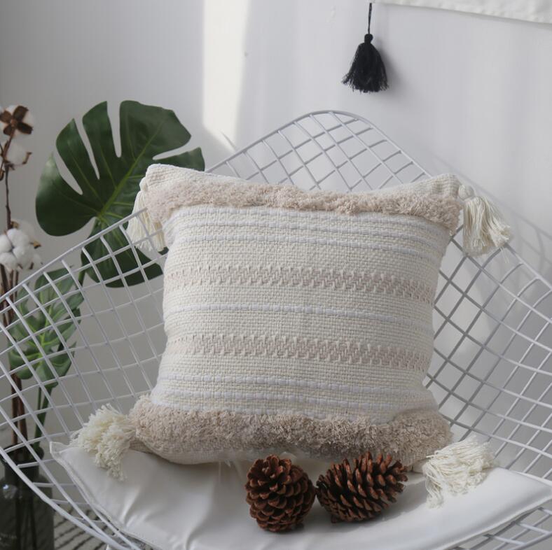 Cushion Shell Canvas Throw Pillow Tufted Pillowcase