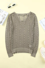 Chain Detail Openwork Sweater