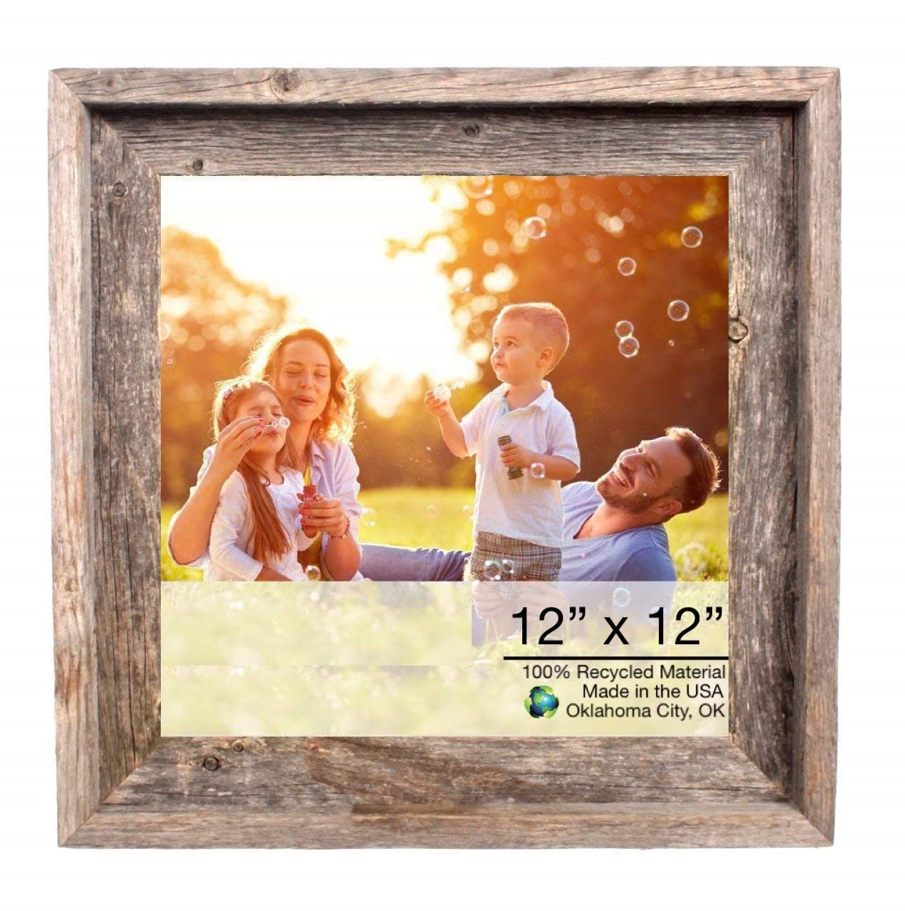 12X12 Natural Weathered Grey Picture Frame - Minihomy