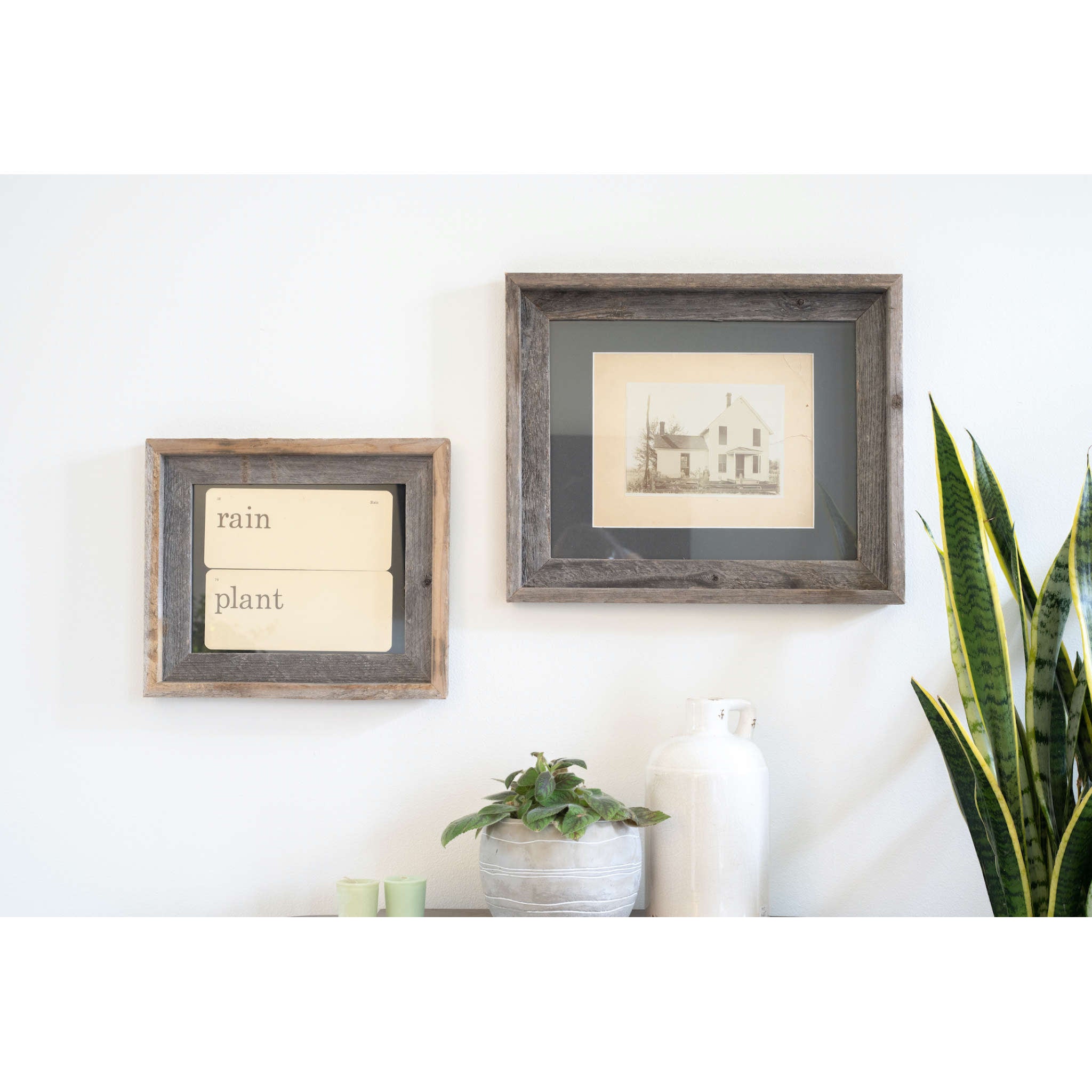 11X14  Rustic Cinder Picture Frame With Plexiglass Holder - Minihomy