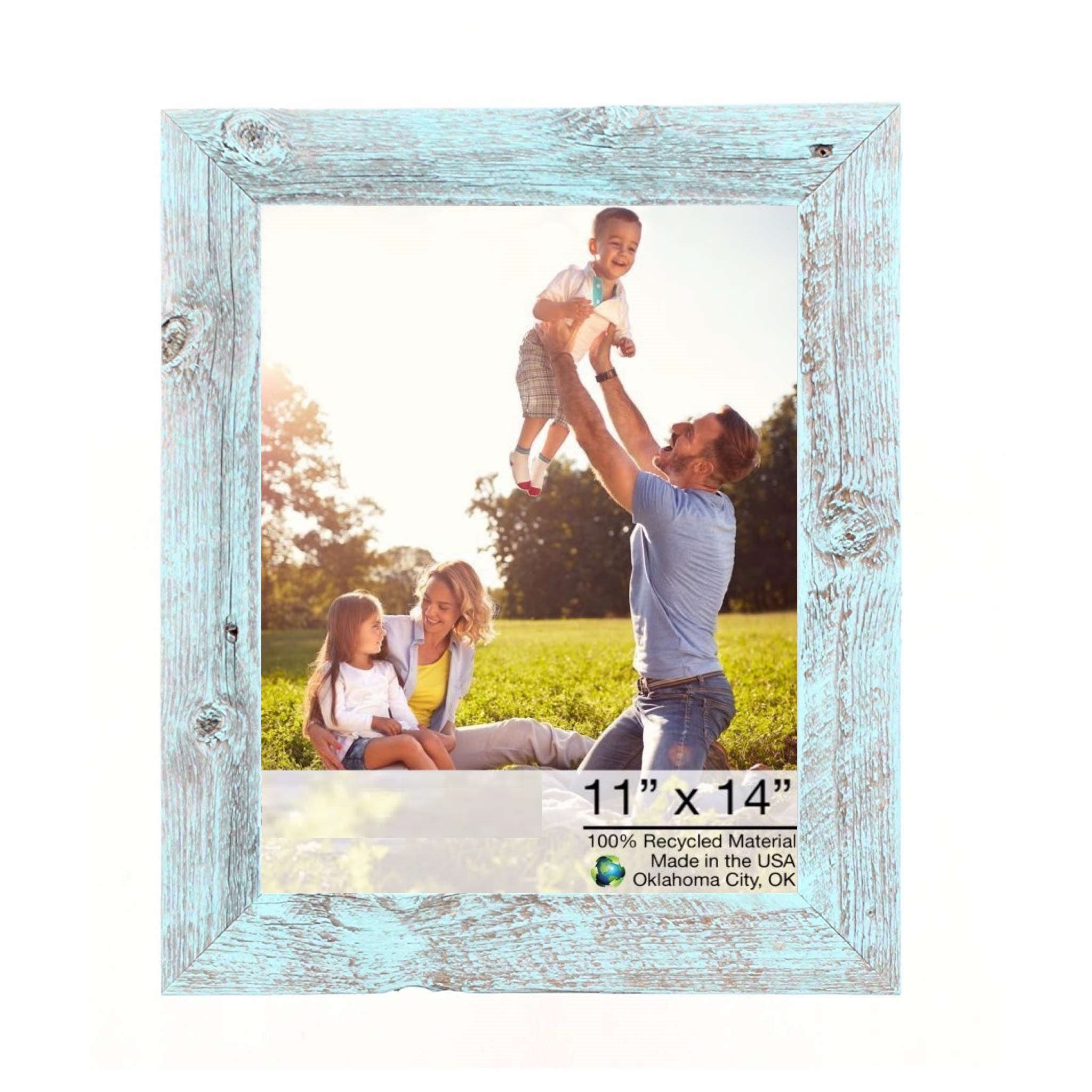 11X14 Rustic Blue Picture Frame With Plexiglass Holder - Minihomy