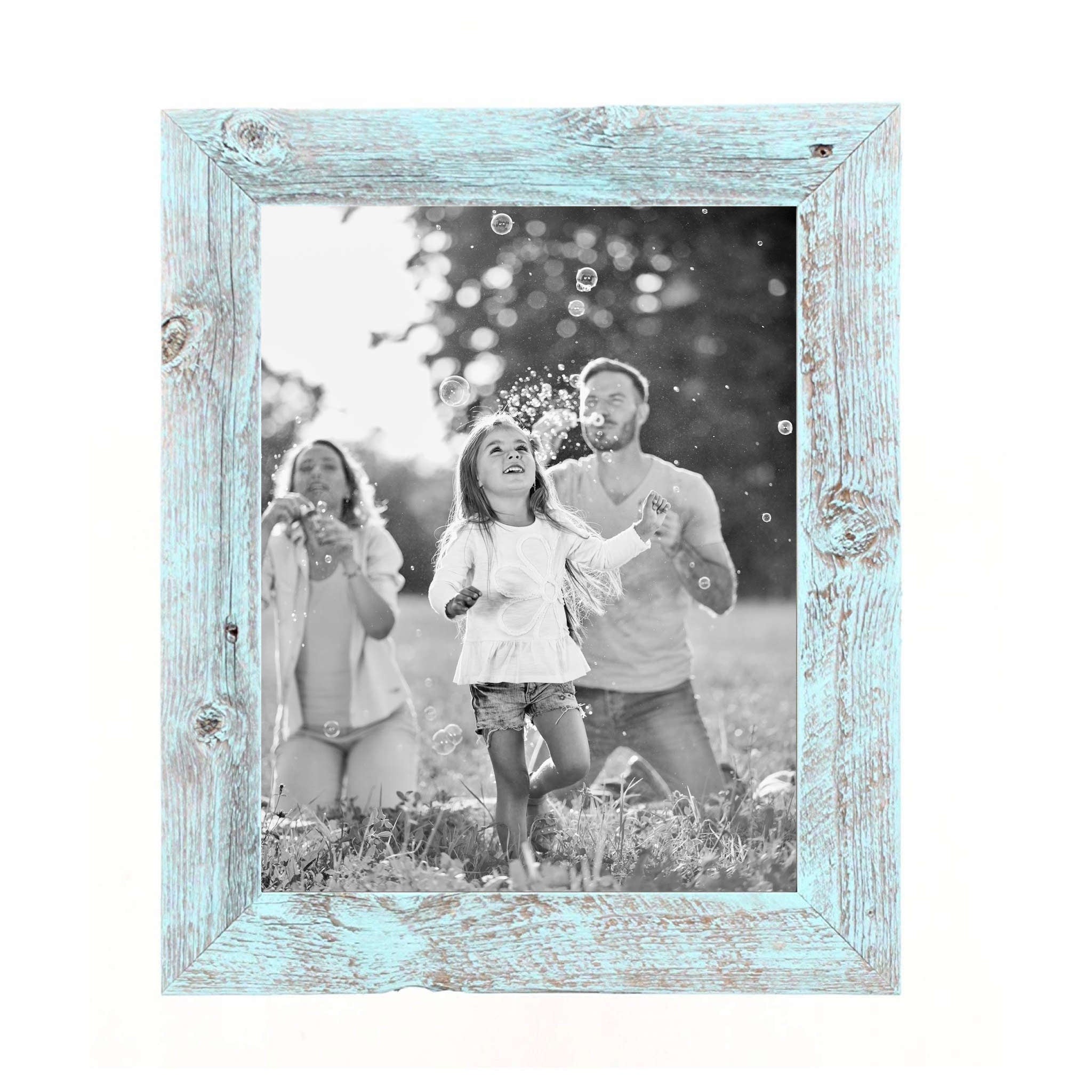 11X14 Rustic Blue Picture Frame With Plexiglass Holder - Minihomy