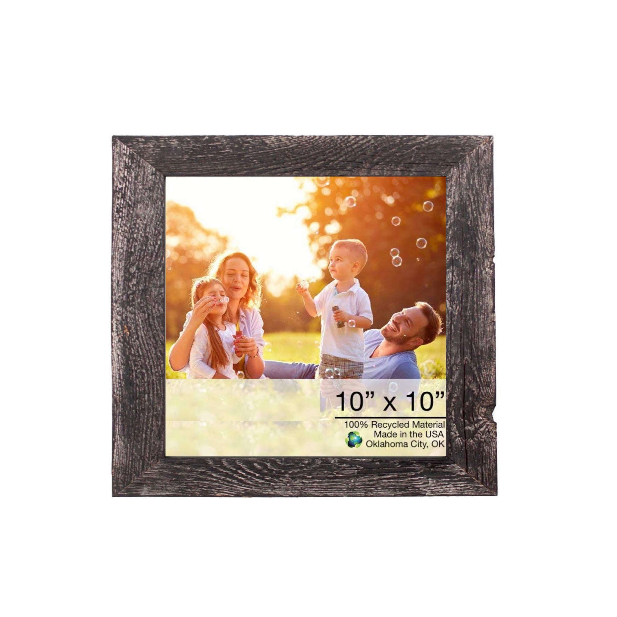 10X10 Rustic Smoky Black Picture Frame - Minihomy