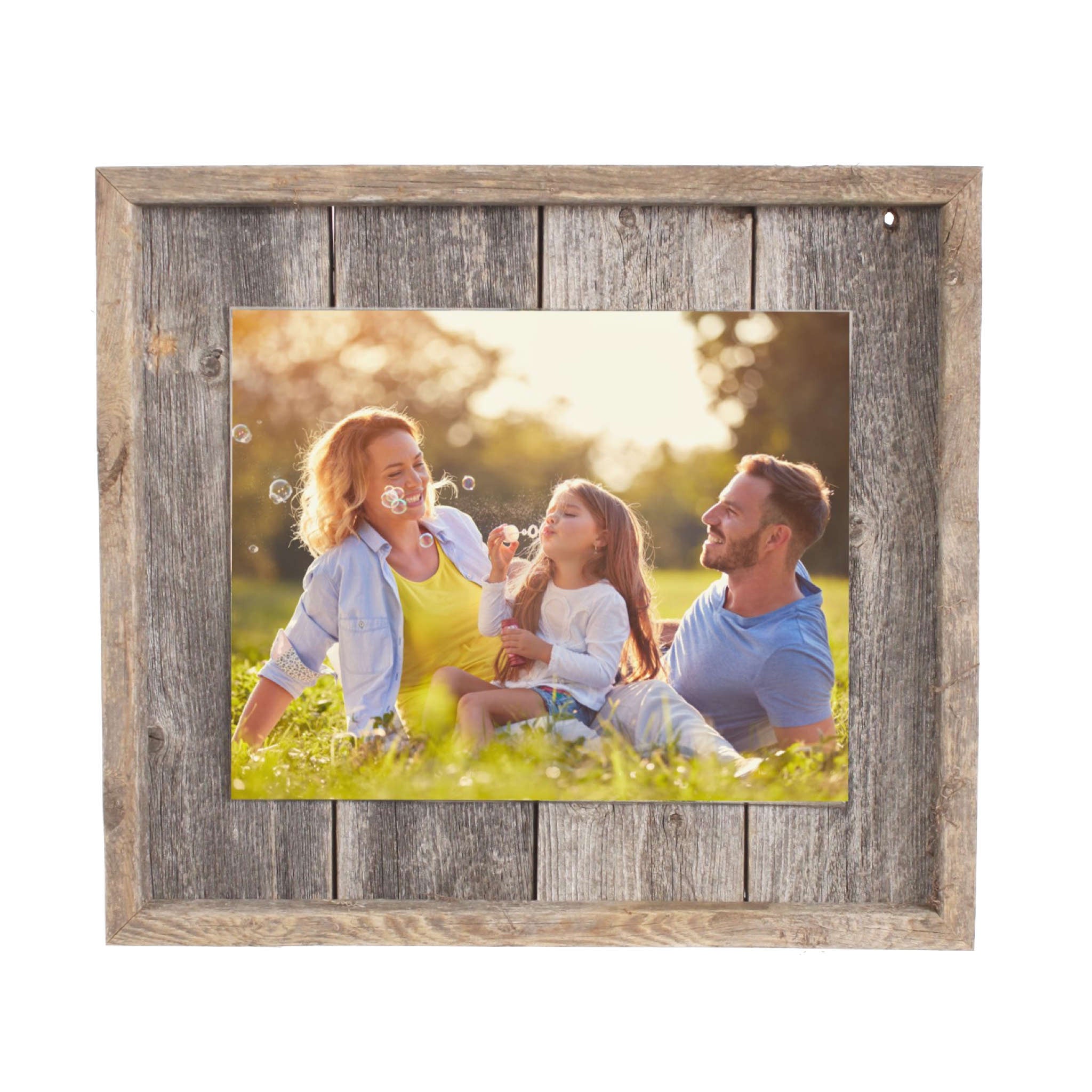 11"X14" Rustic Weathered Gray Picture Frame With Plexiglass Holder - Minihomy