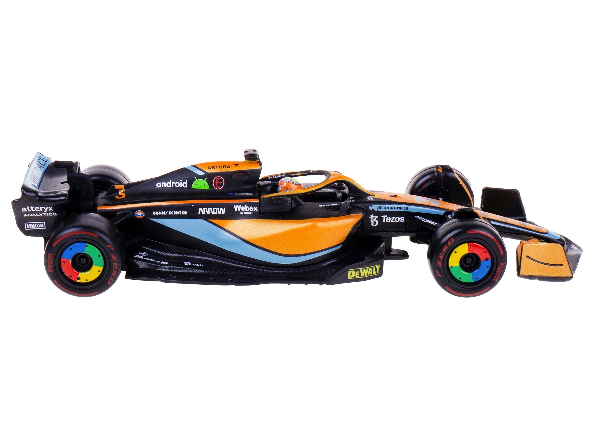 McLaren MCL36 #3 Daniel Ricciardo Formula One F1 "Australian GP" (2022) with Display Case 1/43 Diecast Model Car by Bburago - Minihomy