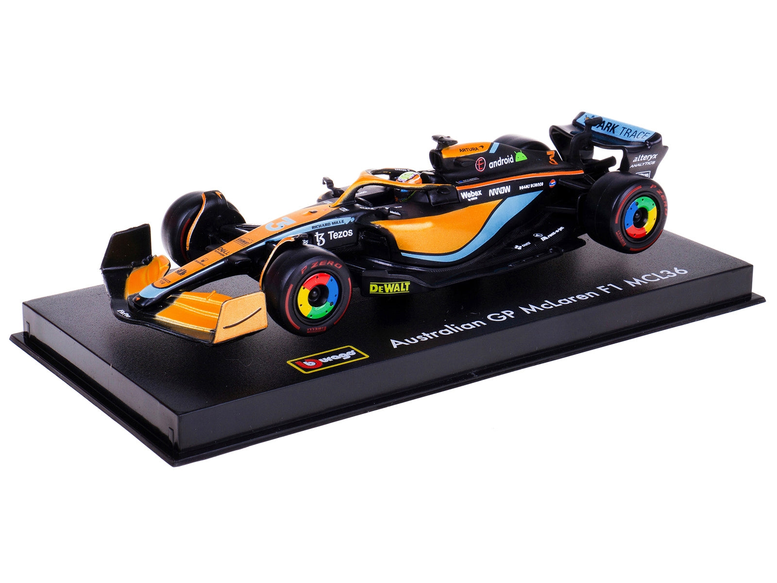 McLaren MCL36 #3 Daniel Ricciardo Formula One F1 "Australian GP" (2022) with Display Case 1/43 Diecast Model Car by Bburago - Minihomy