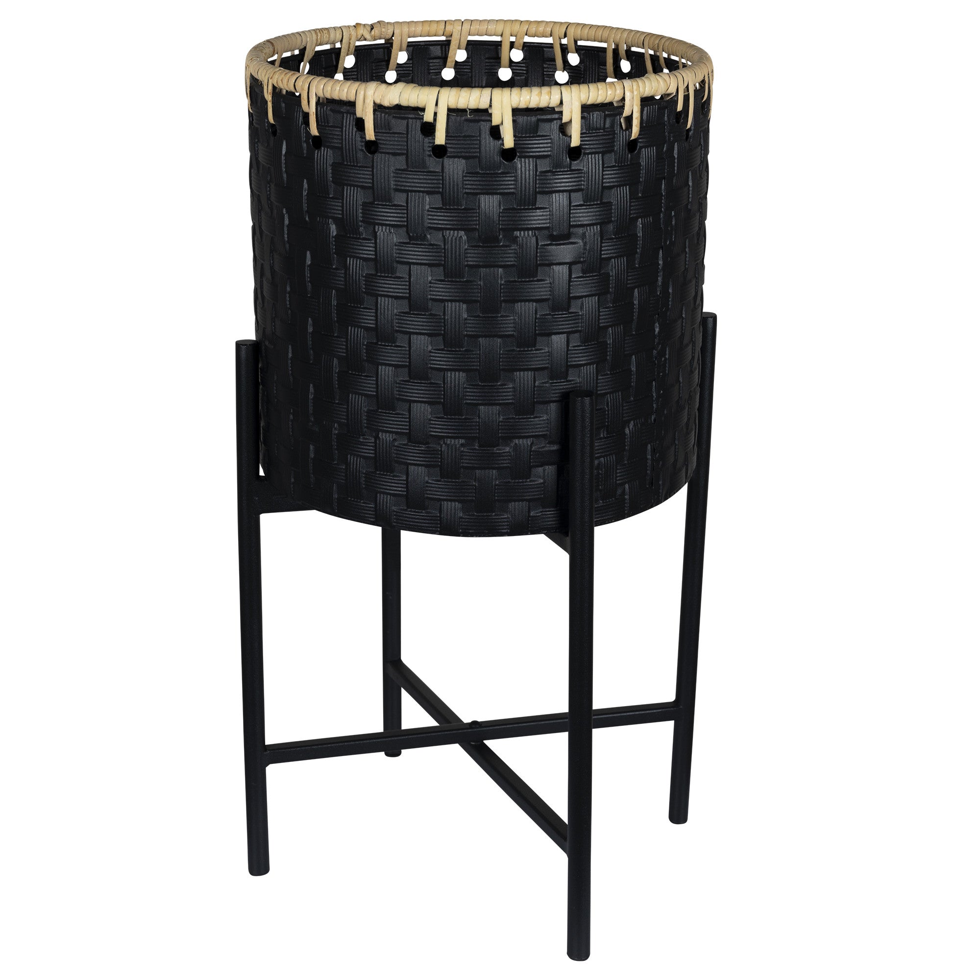 Black Rattan Modern Planter - Minihomy