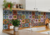 4" X 4" Festival Brights Mosaic Peel And Stick Removable Tiles - Minihomy