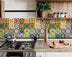 4" X 4" Mediterranean Brights Mosaic Peel And Stick Removable Tiles - Minihomy