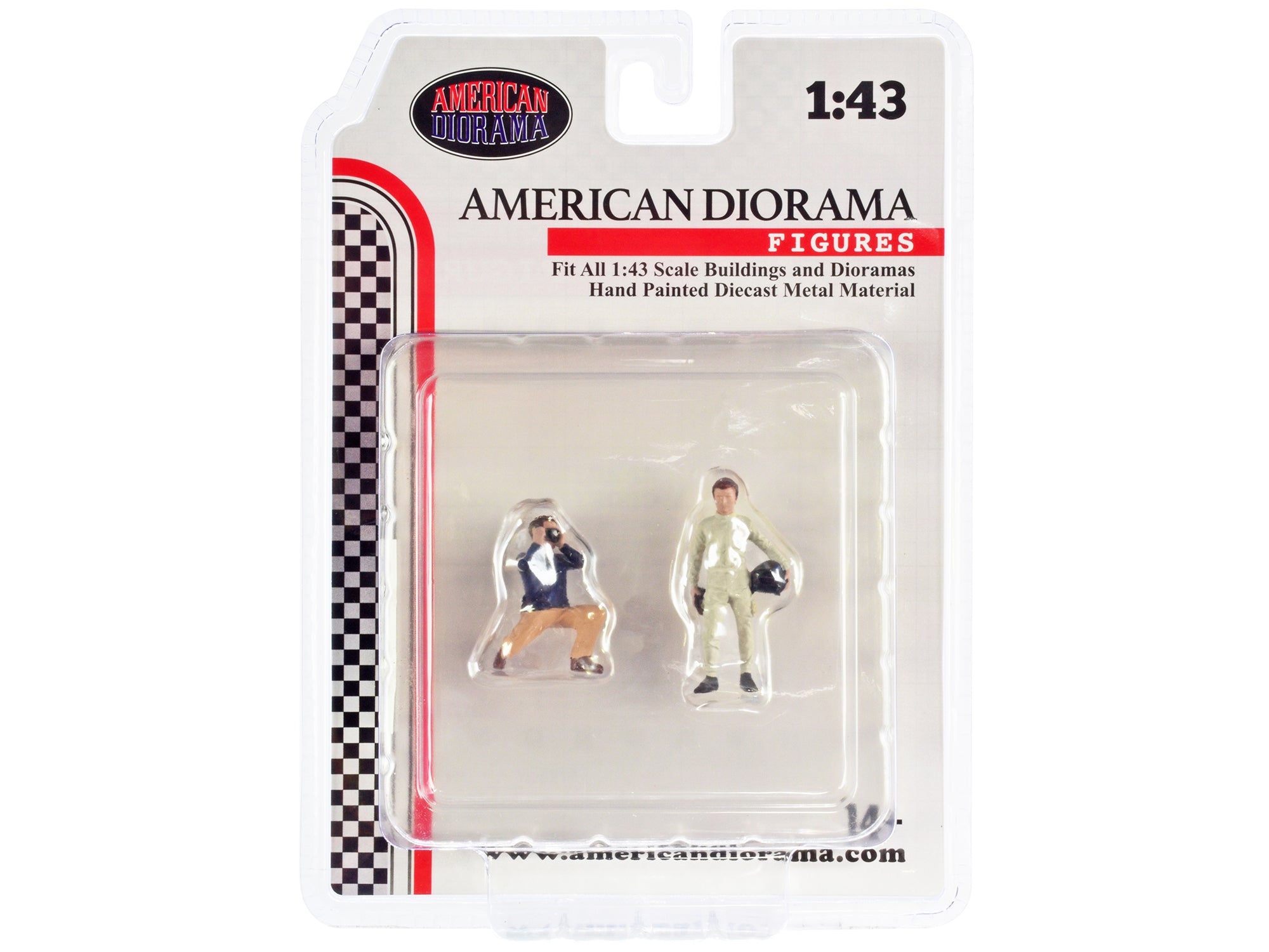 "Race Day" Two Diecast Figures Set 1 for 1/43 Scale Models by American Diorama - Minihomy