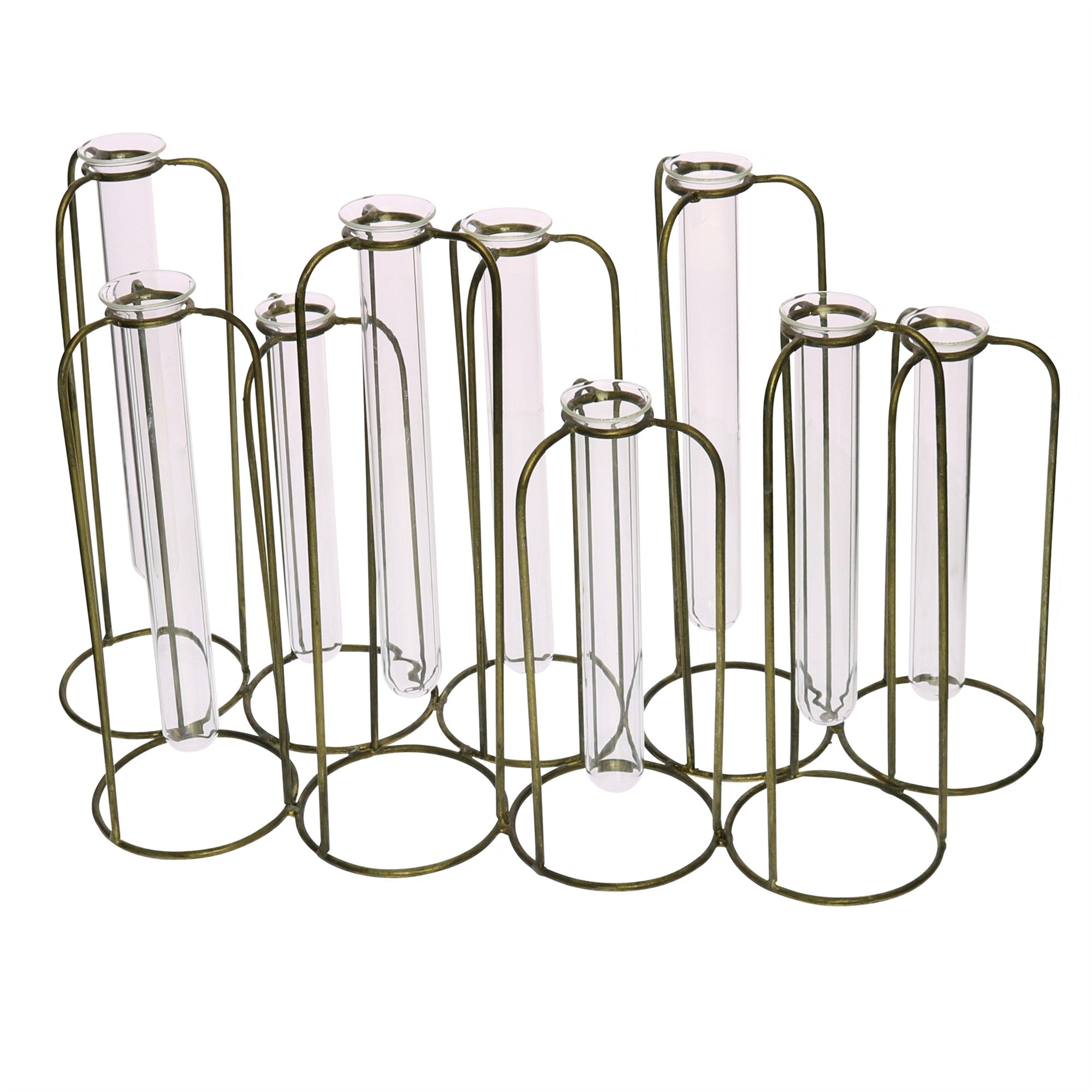 Burnished Gold Test Tube Cluster Vase