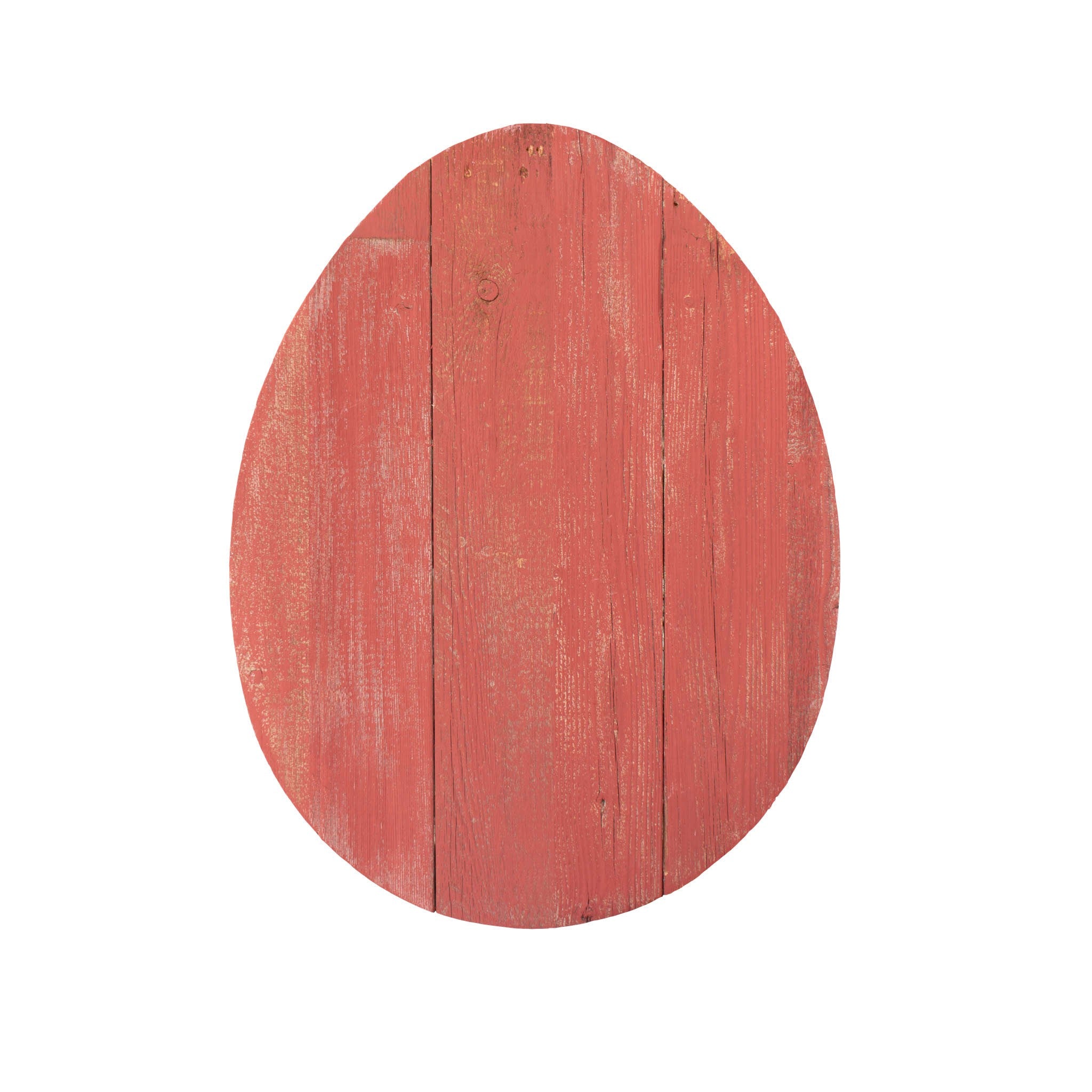 12" Farmhouse Red Wooden Large Egg - Minihomy