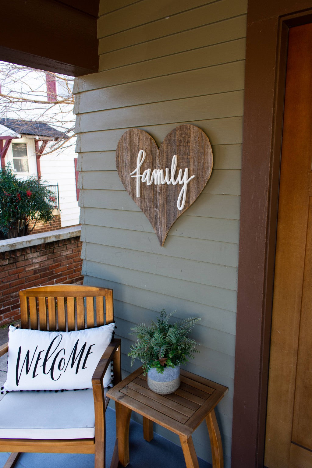 12" Farmhouse Gray Wooden Heart - Minihomy