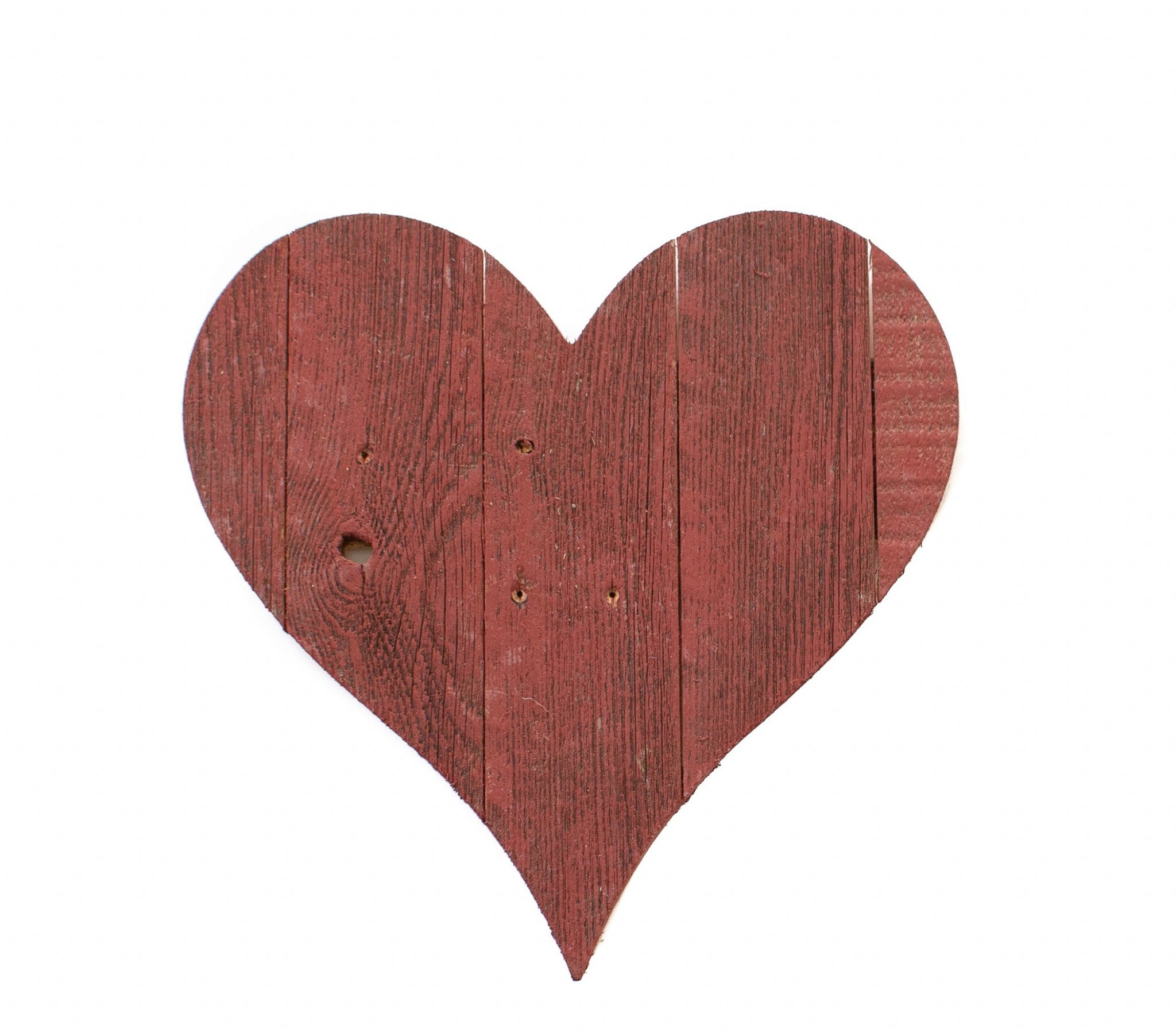 12" Farmhouse Red Wooden Heart - Minihomy