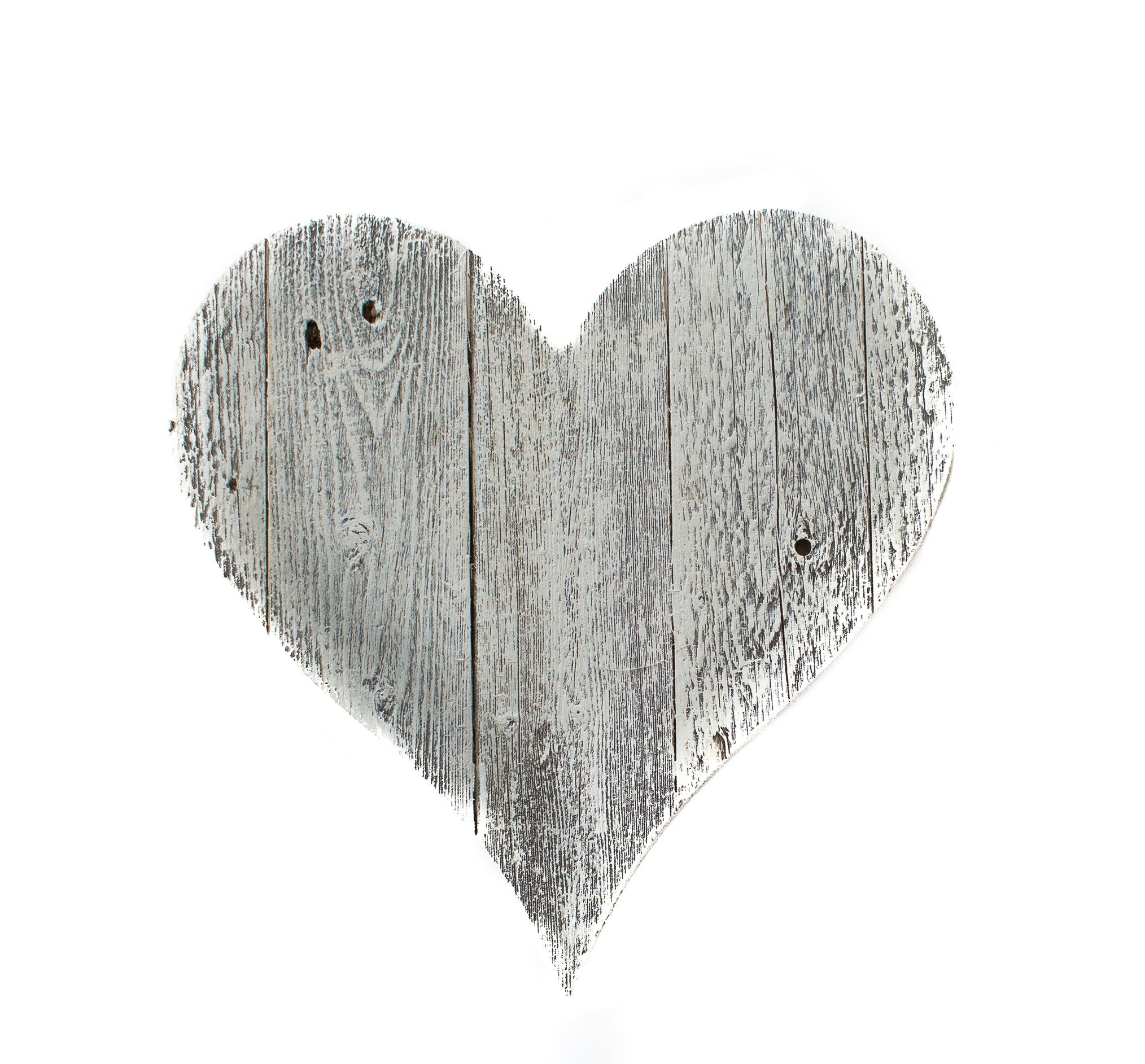 12" Farmhouse White Wash Wooden Heart - Minihomy