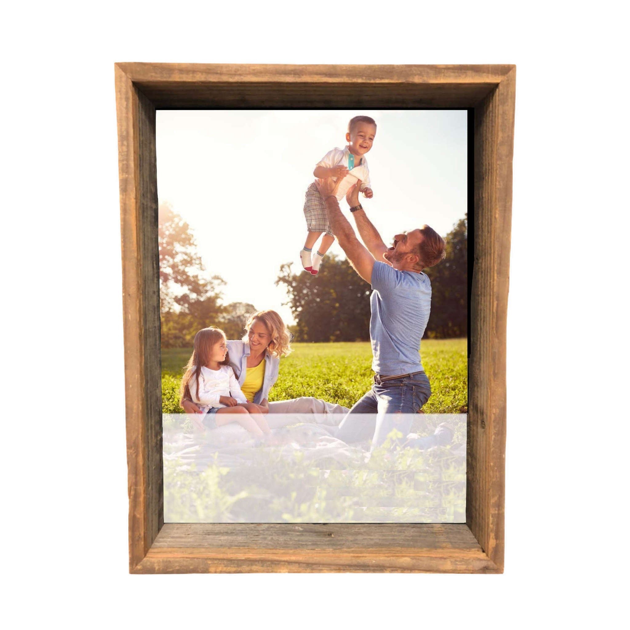 10" X 10" Rustic Farmhouse Dark Gray Wood Shadow Box - Minihomy