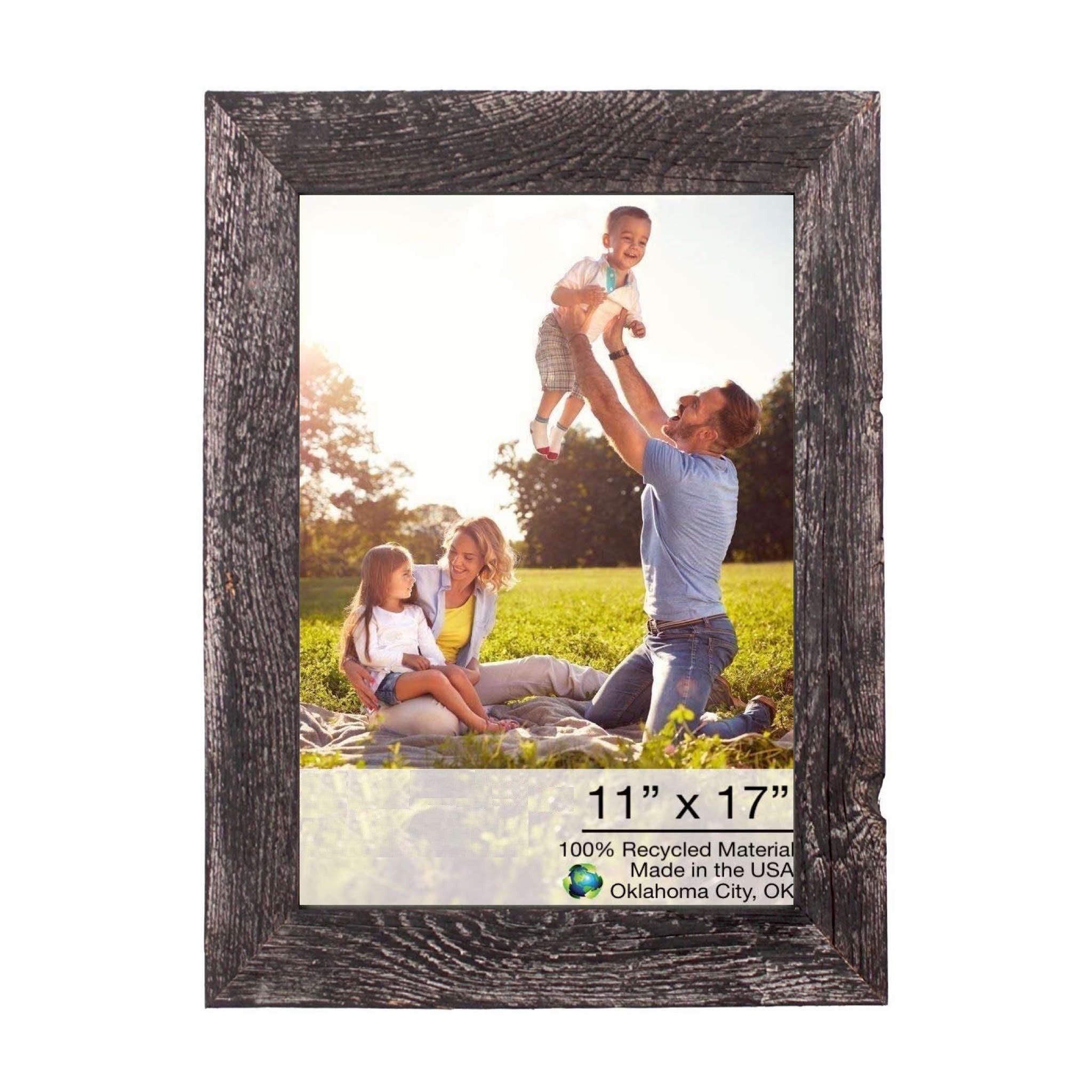 11" X 17" Rustic Farmhouse Rustic Black Wood Frame - Minihomy