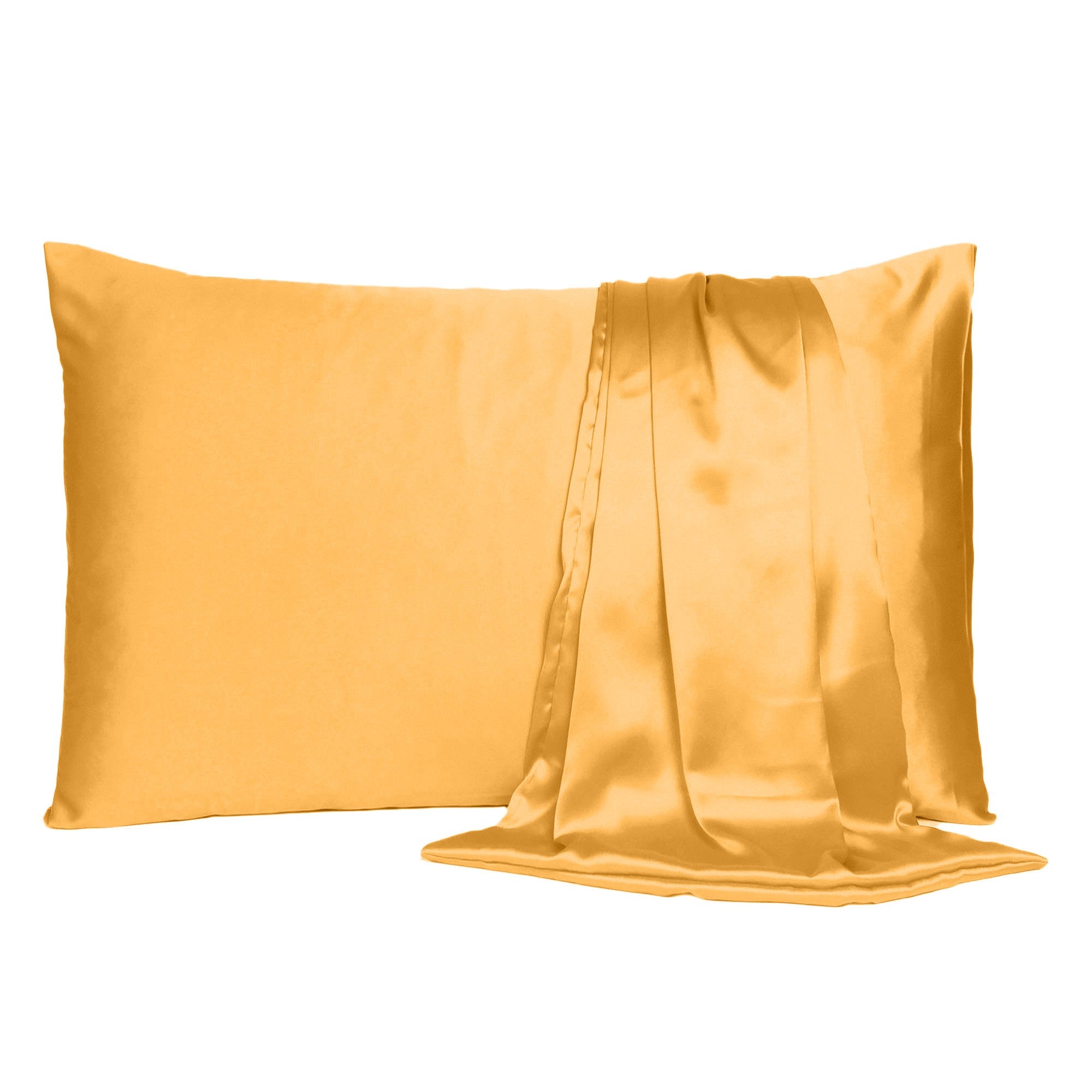 Apricot Dreamy Set Of 2 Silky Satin King Pillowcases - Minihomy