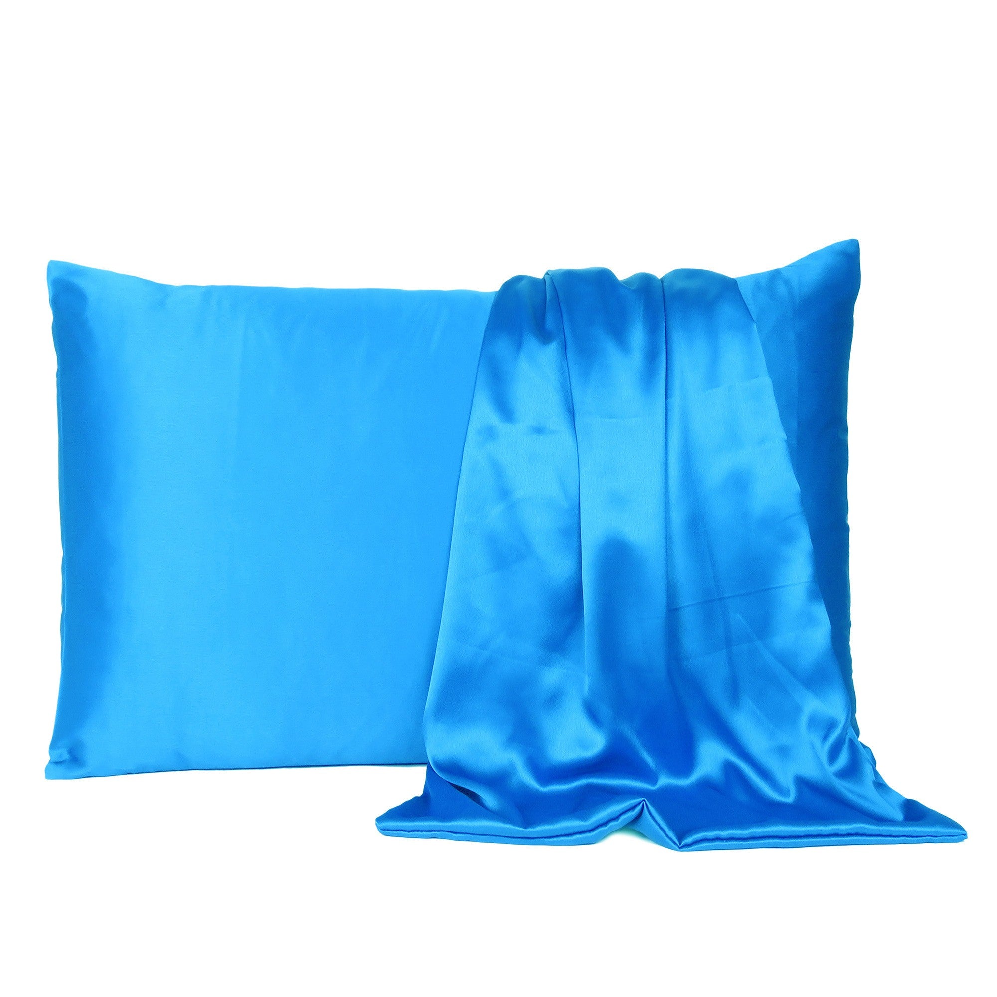 Blue Dreamy Set Of 2 Silky Satin King Pillowcases - Minihomy