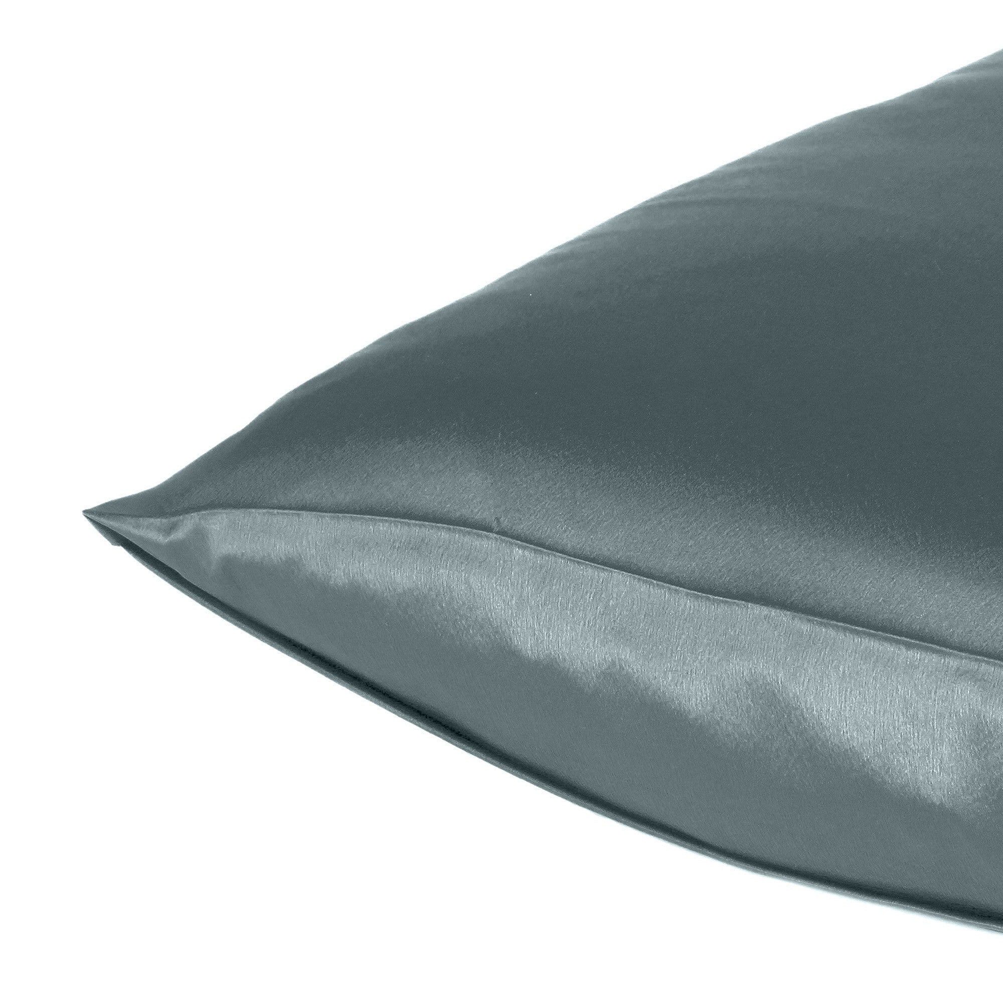 Gray Dreamy Set Of 2 Silky Satin King Pillowcases - Minihomy