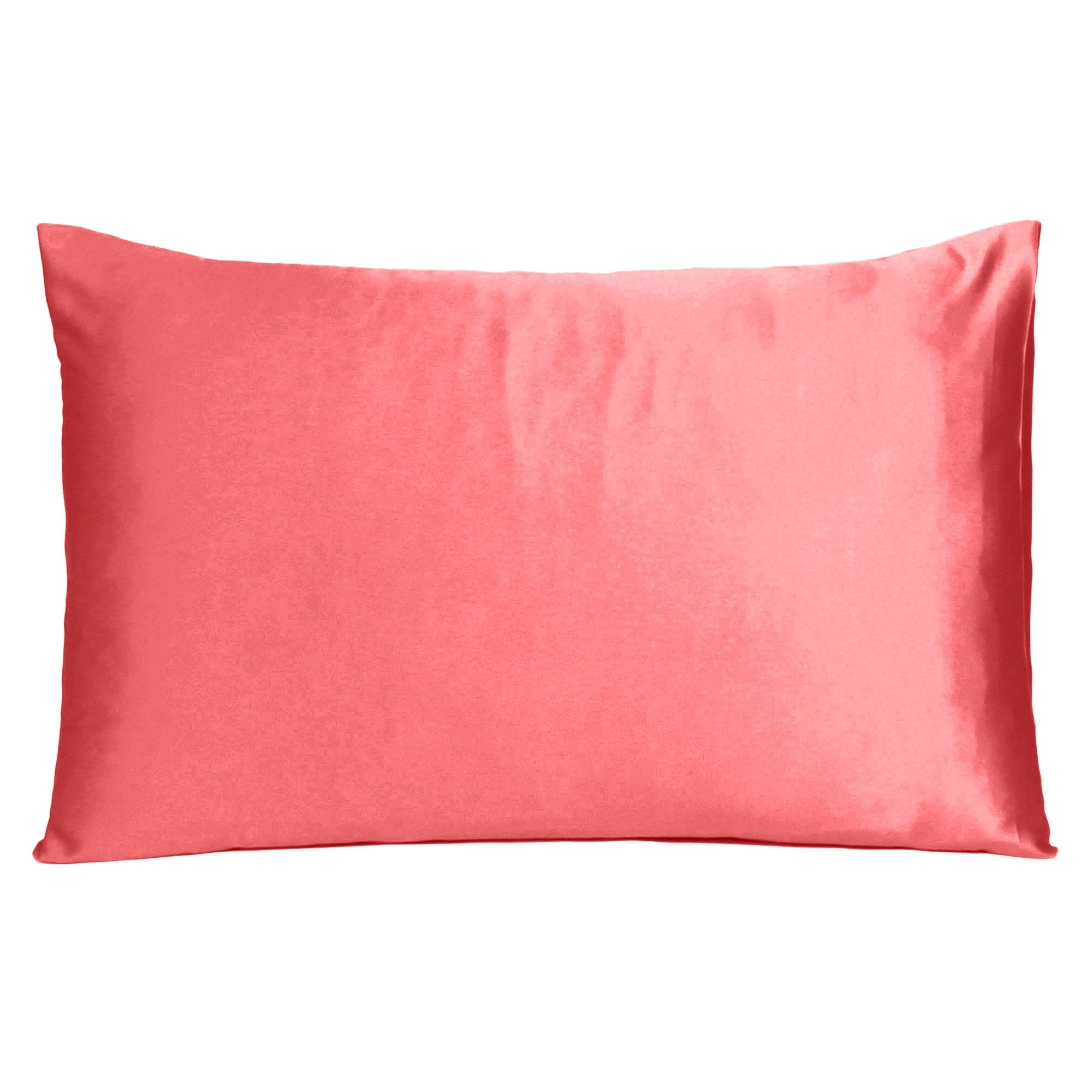 Coral Dreamy Set Of 2 Silky Satin King Pillowcases - Minihomy