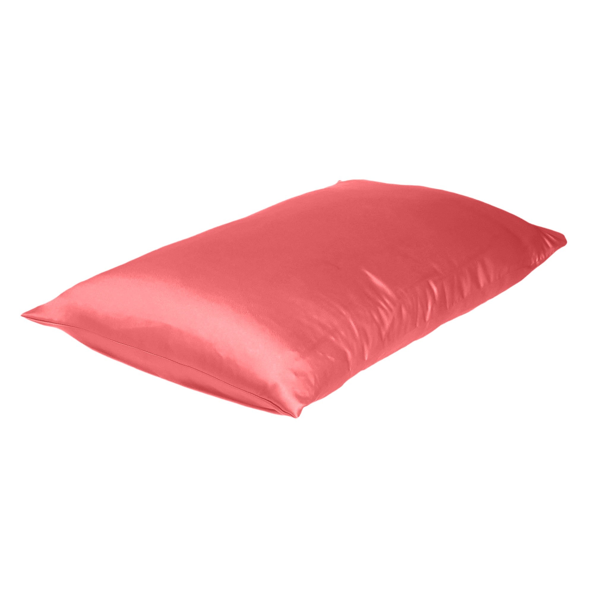 Coral Dreamy Set Of 2 Silky Satin King Pillowcases - Minihomy