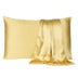 Gold Dreamy Set Of 2 Silky Satin King Pillowcases - Minihomy