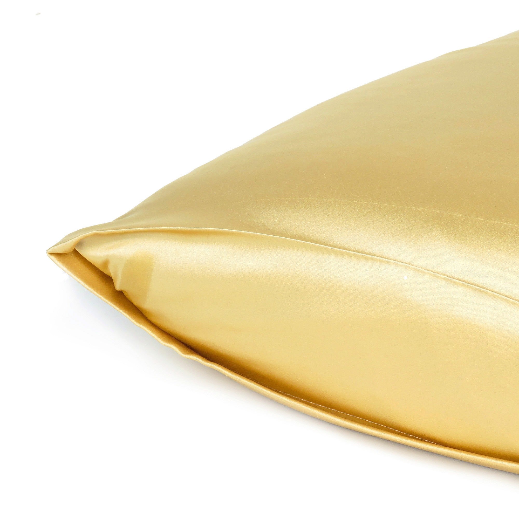 Gold Dreamy Set Of 2 Silky Satin King Pillowcases - Minihomy