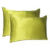 Lemongrass Dreamy Set Of 2 Silky Satin King Pillowcases - Minihomy