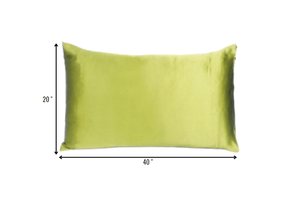 Lemongrass Dreamy Set Of 2 Silky Satin King Pillowcases - Minihomy