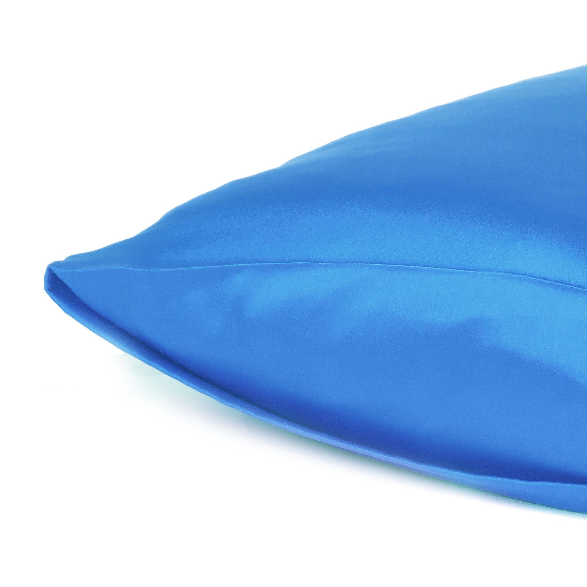 Bright Blue Dreamy Set Of 2 Silky Satin King Pillowcases - Minihomy