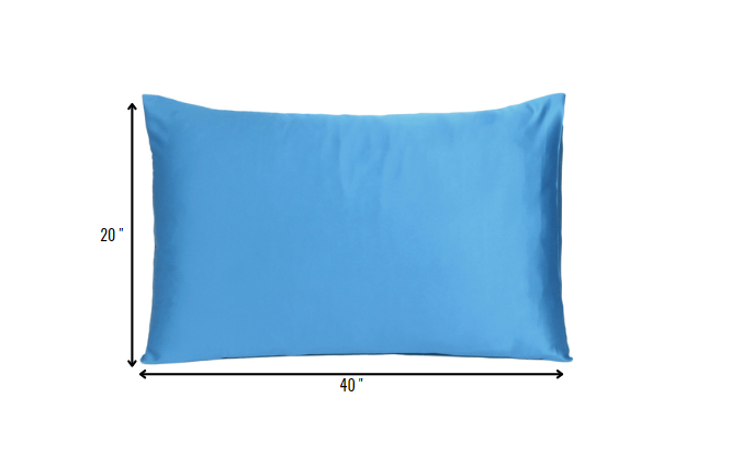 Bright Blue Dreamy Set Of 2 Silky Satin King Pillowcases - Minihomy