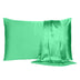 Green Dreamy Set Of 2 Silky Satin King Pillowcases - Minihomy