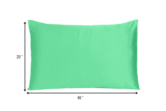 Green Dreamy Set Of 2 Silky Satin King Pillowcases - Minihomy