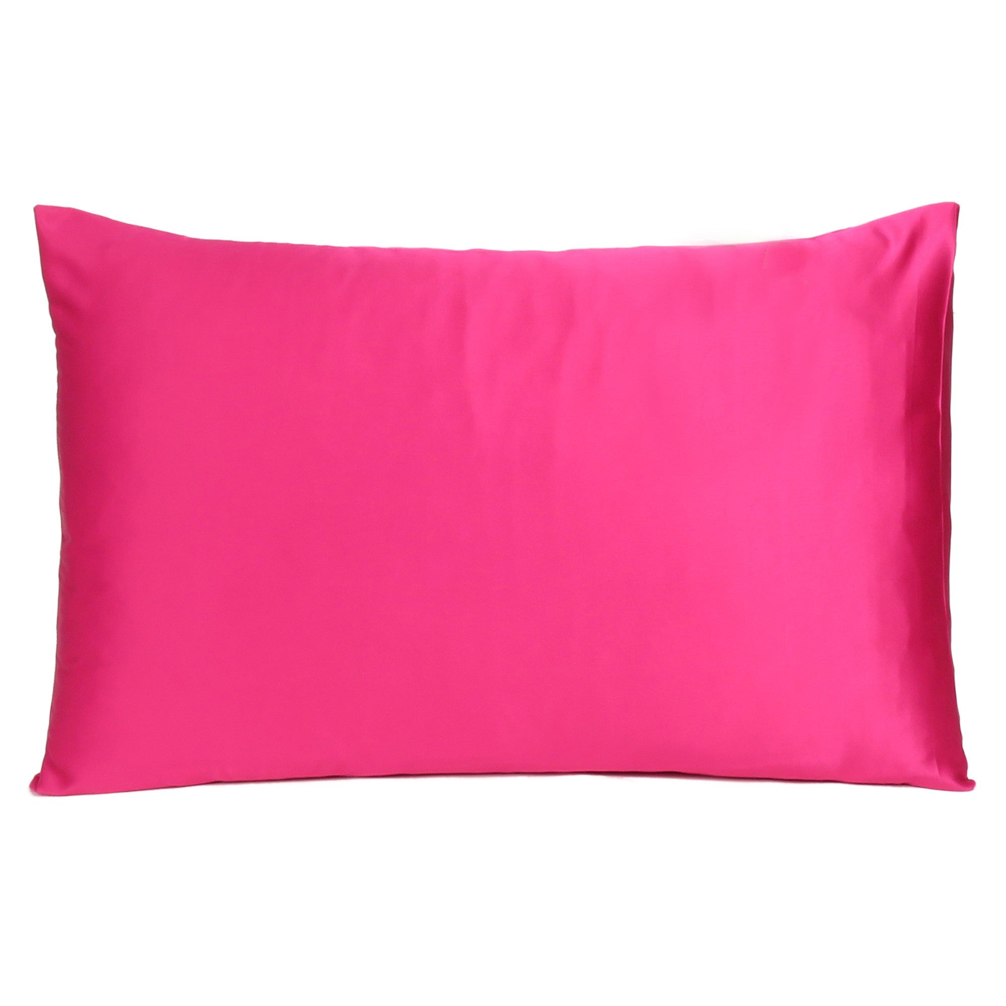 Fuchsia Dreamy Set Of 2 Silky Satin King Pillowcases - Minihomy