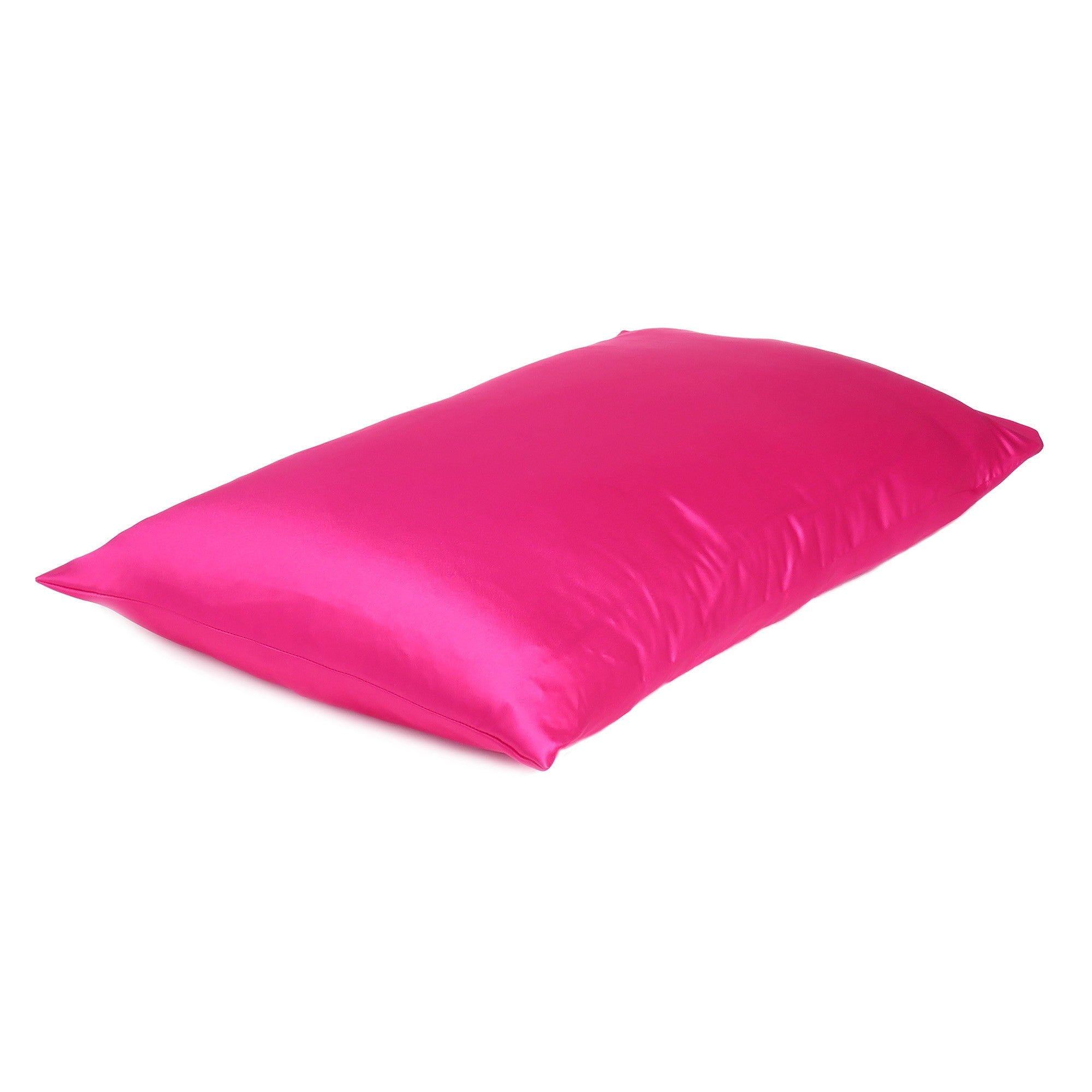 Fuchsia Dreamy Set Of 2 Silky Satin King Pillowcases - Minihomy