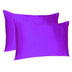 Bright Purple Dreamy Set Of 2 Silky Satin King Pillowcases - Minihomy