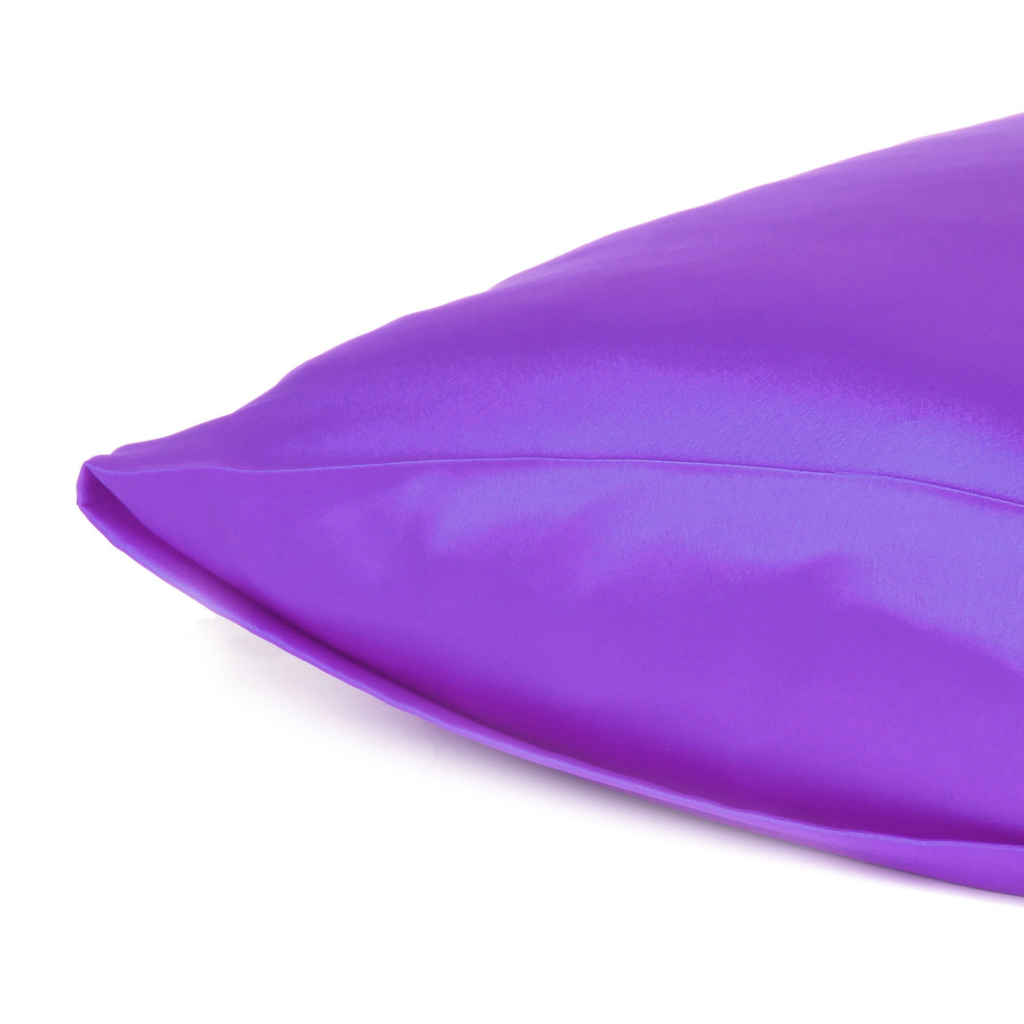 Bright Purple Dreamy Set Of 2 Silky Satin King Pillowcases - Minihomy