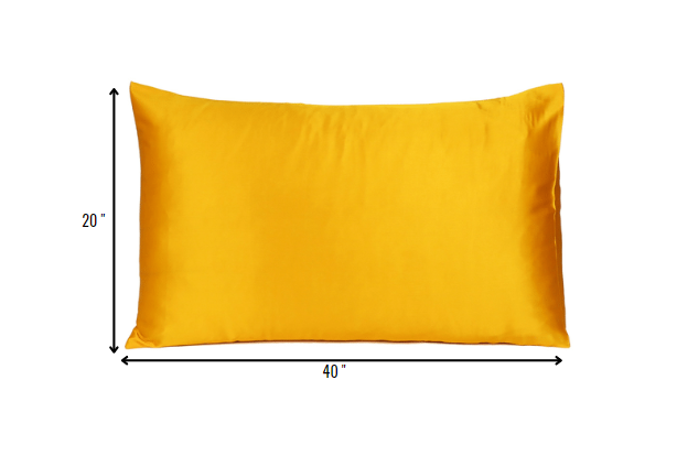 Goldenrod Dreamy Set Of 2 Silky Satin King Pillowcases - Minihomy