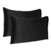 Black Dreamy Set Of 2 Silky Satin Standard Pillowcases - Minihomy