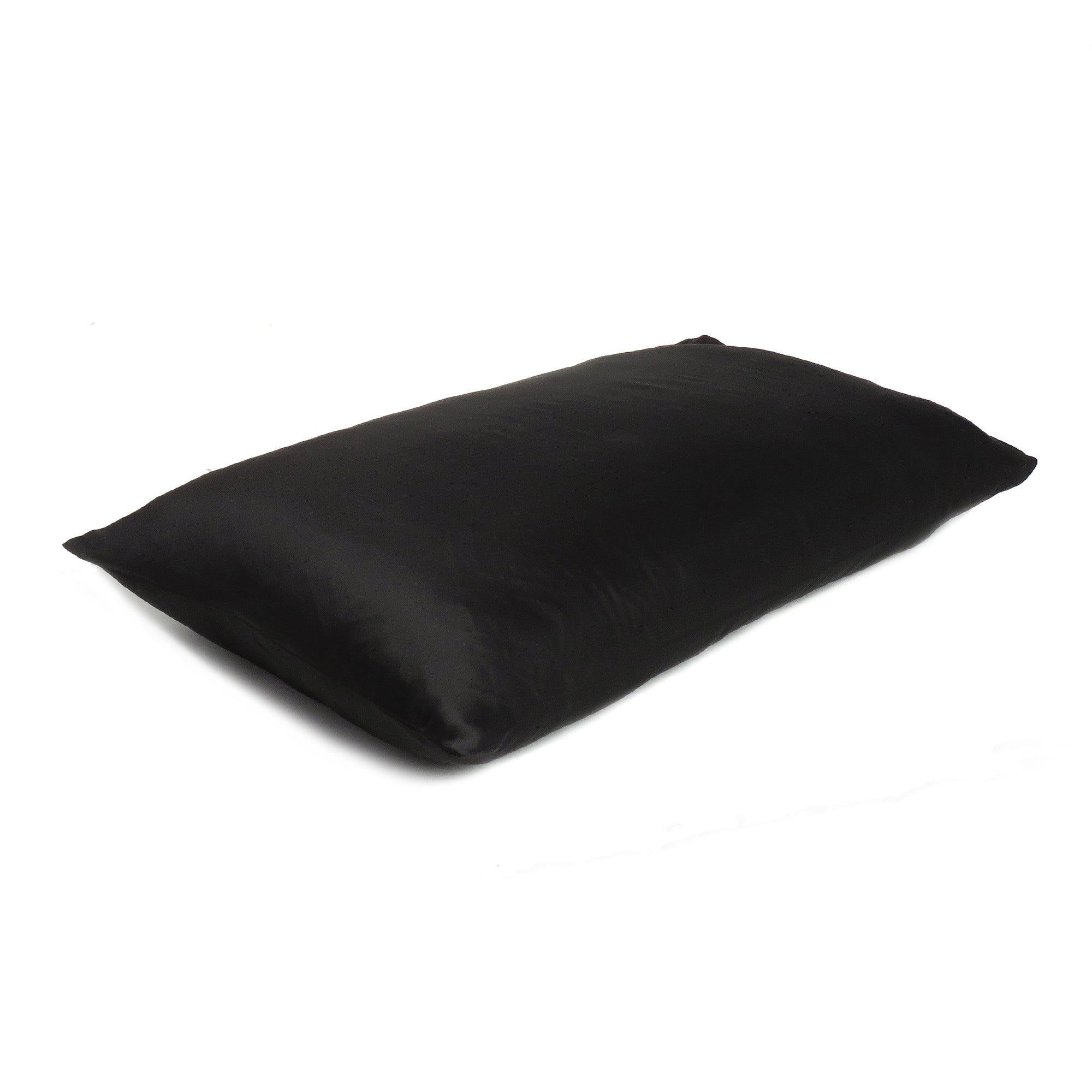 Black Dreamy Set Of 2 Silky Satin Standard Pillowcases - Minihomy