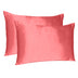 Coral Dreamy Set Of 2 Silky Satin Standard Pillowcases - Minihomy