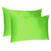 Bright Green Dreamy Set Of 2 Silky Satin Standard Pillowcases - Minihomy