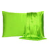 Bright Green Dreamy Set Of 2 Silky Satin Standard Pillowcases - Minihomy