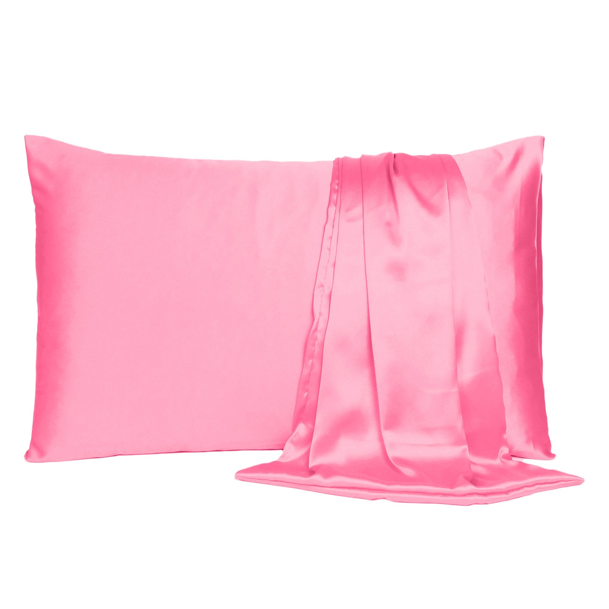 Pink Rose Dreamy Set Of 2 Silky Satin Standard Pillowcases