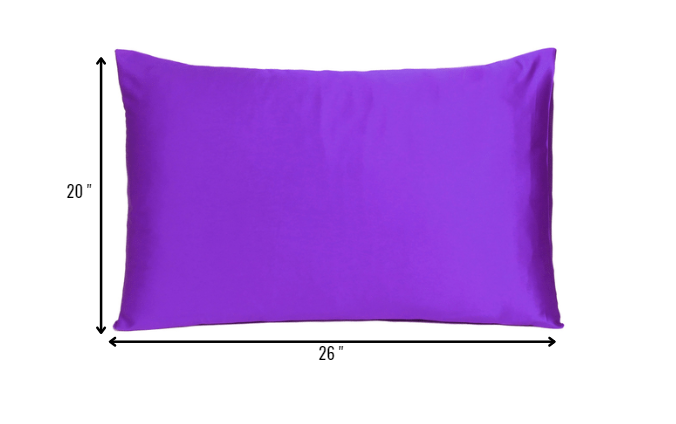 Bright Purple Dreamy Set Of 2 Silky Satin Standard Pillowcases - Minihomy