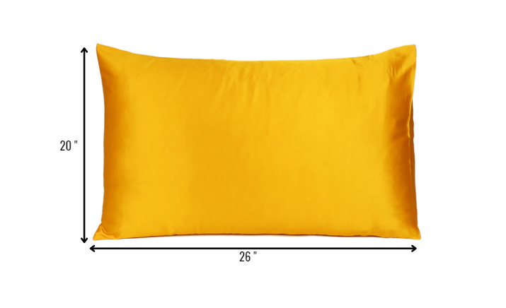 Goldenrod Dreamy Set Of 2 Silky Satin Standard Pillowcases - Minihomy