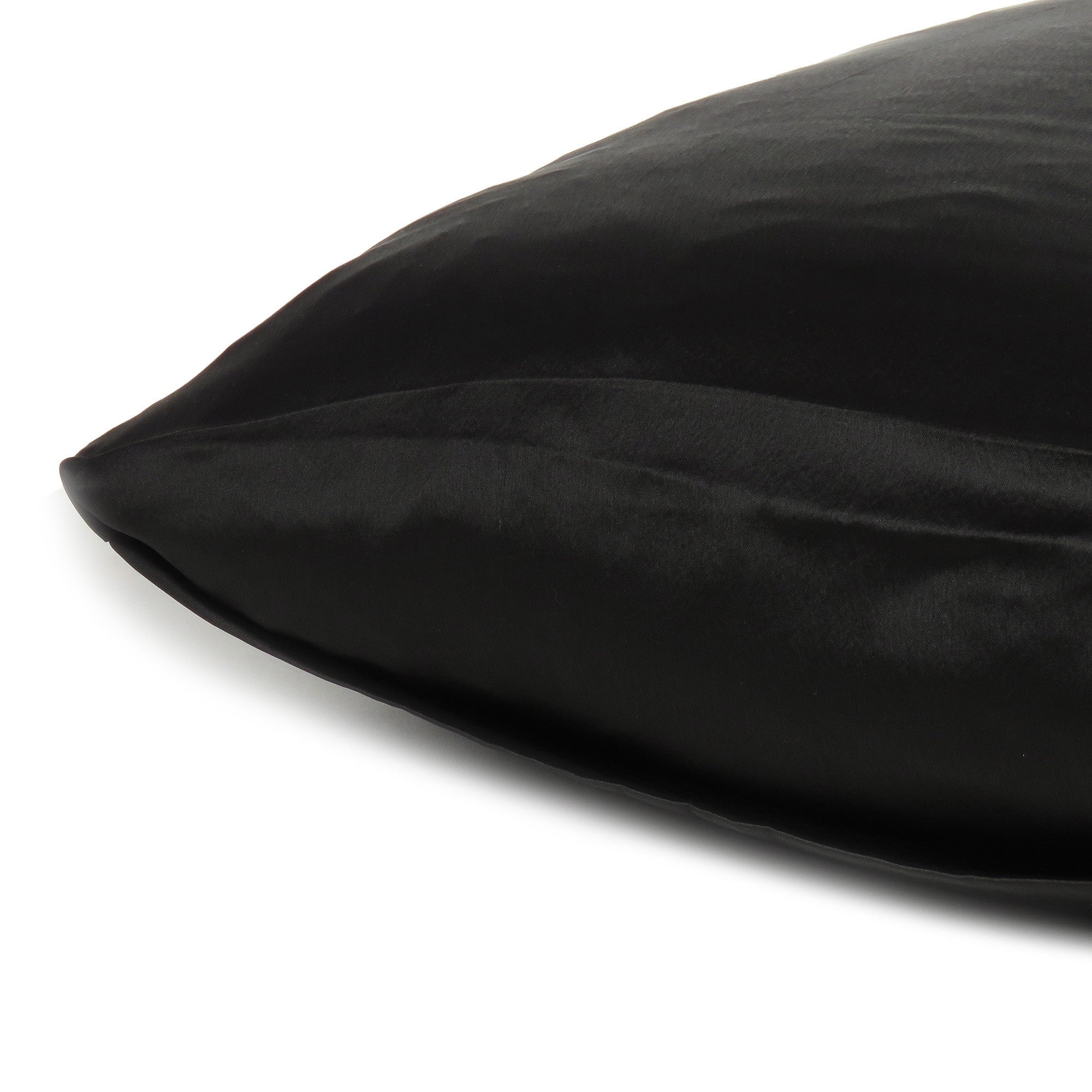 Black Dreamy Set Of 2 Silky Satin Queen Pillowcases - Minihomy